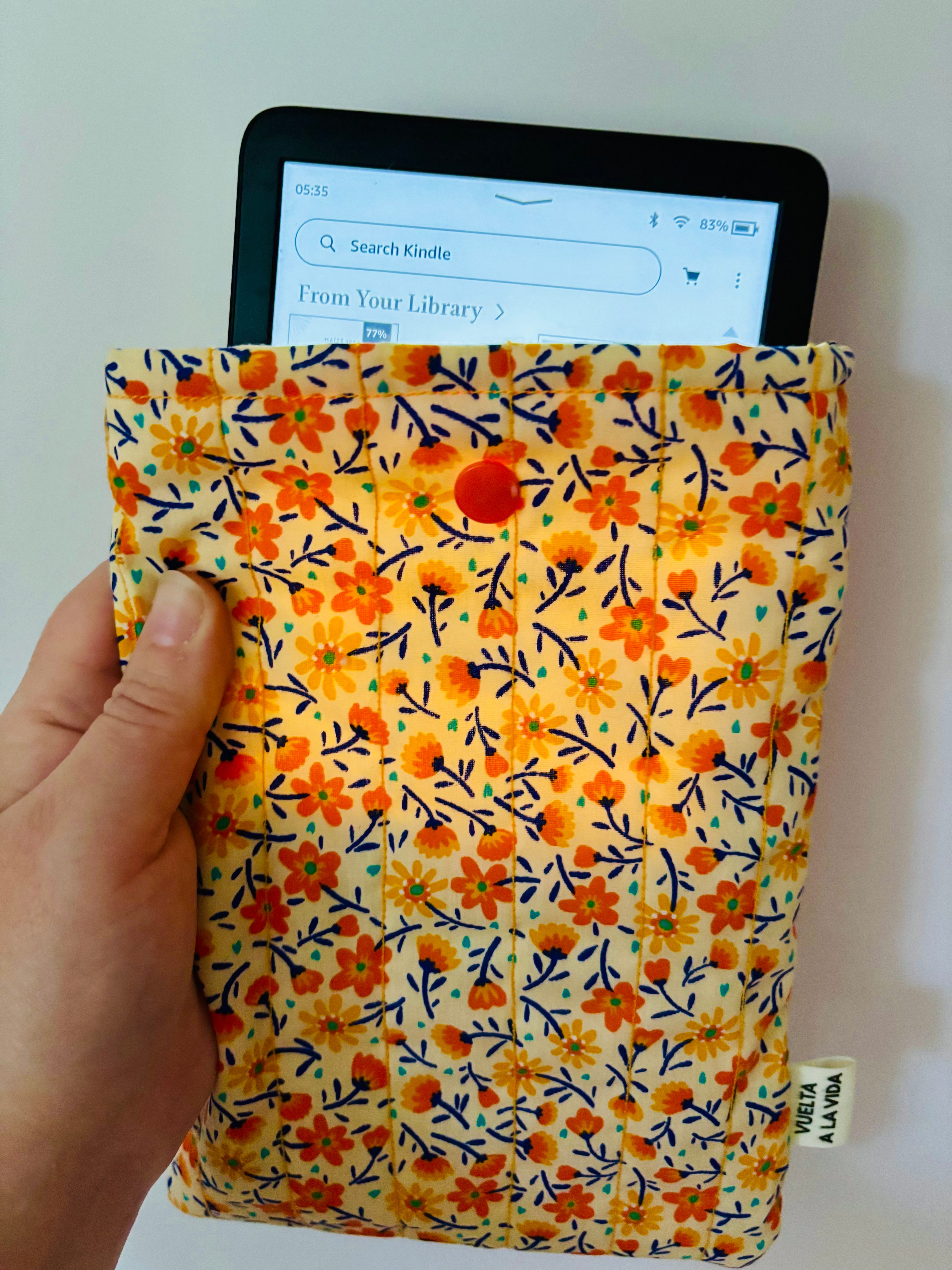 Kindle Sleeve | Padded & Quilted handmade Kindle Sleeve 