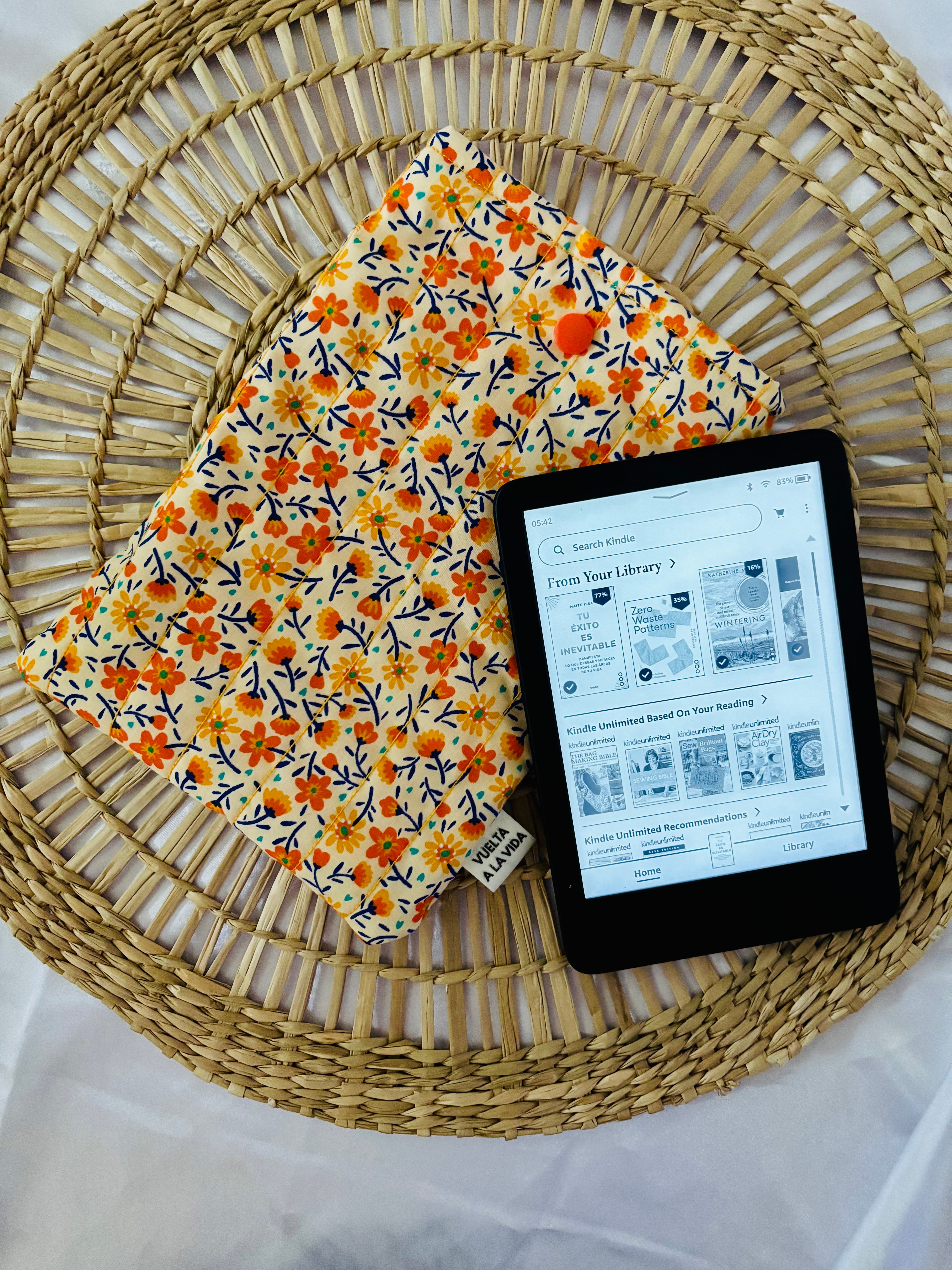 Kindle Sleeve | Padded & Quilted handmade Kindle Sleeve 