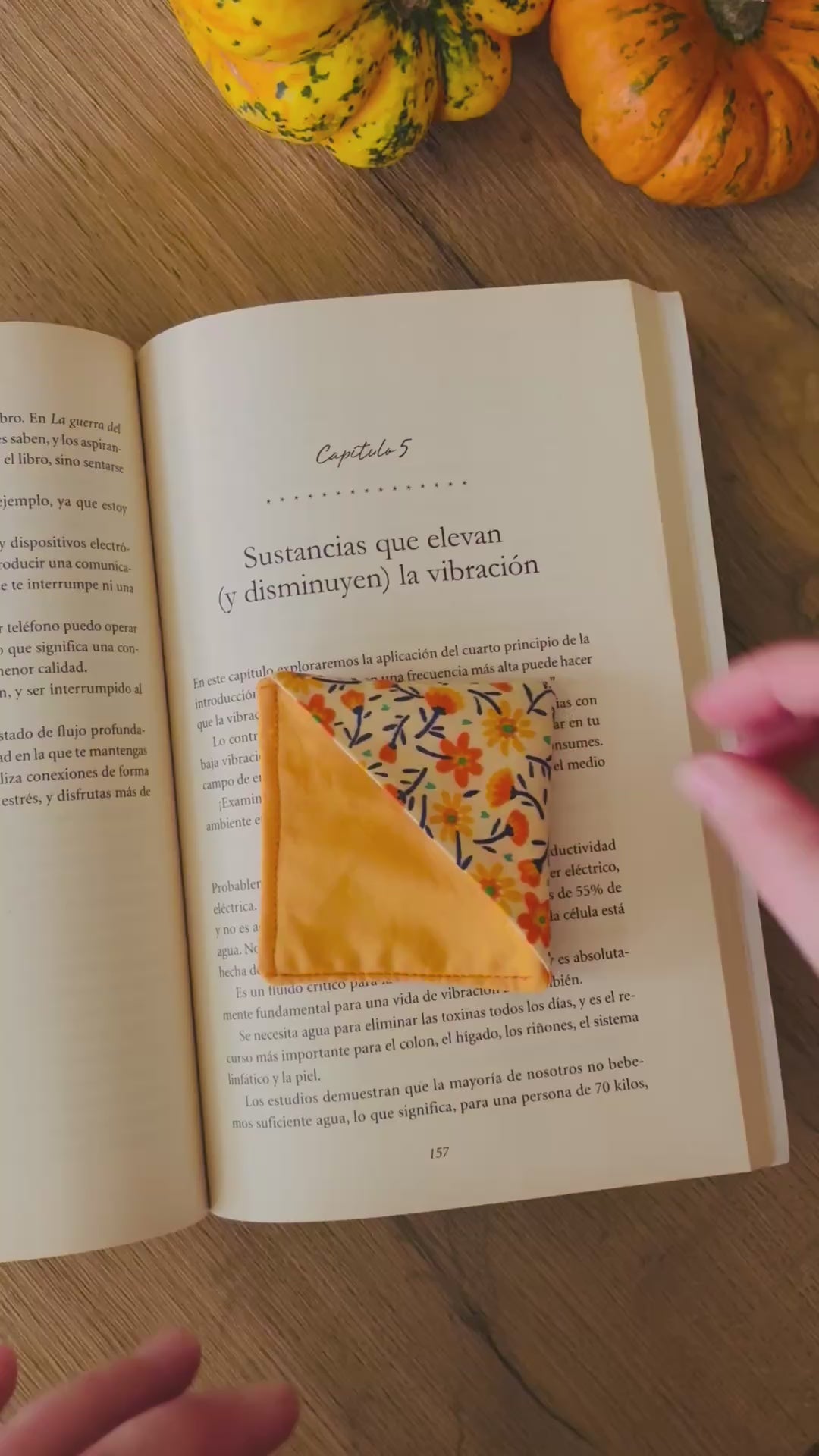 Floral Autumn Corner Bookmark | Handmade Fabric Page Marker